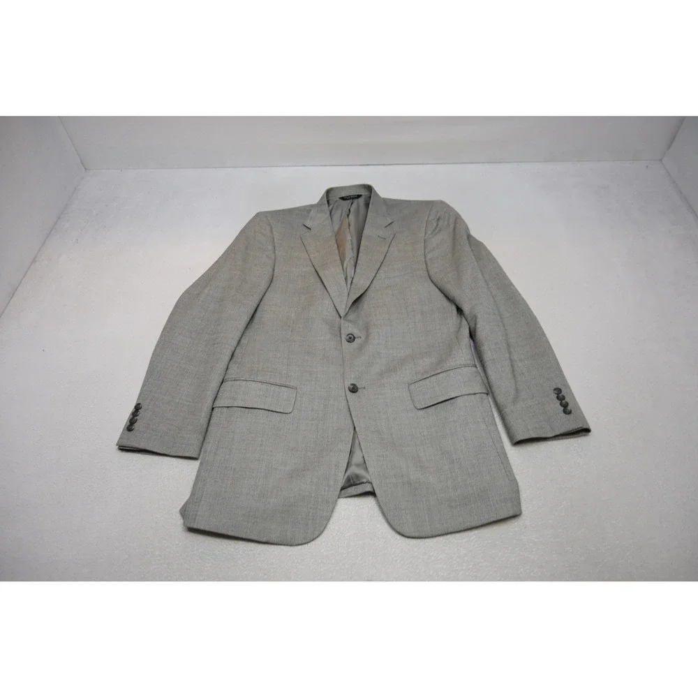 Jos a Bank Sport Coat Mens 40L Grey Textured Two Button Double Vent Blazer